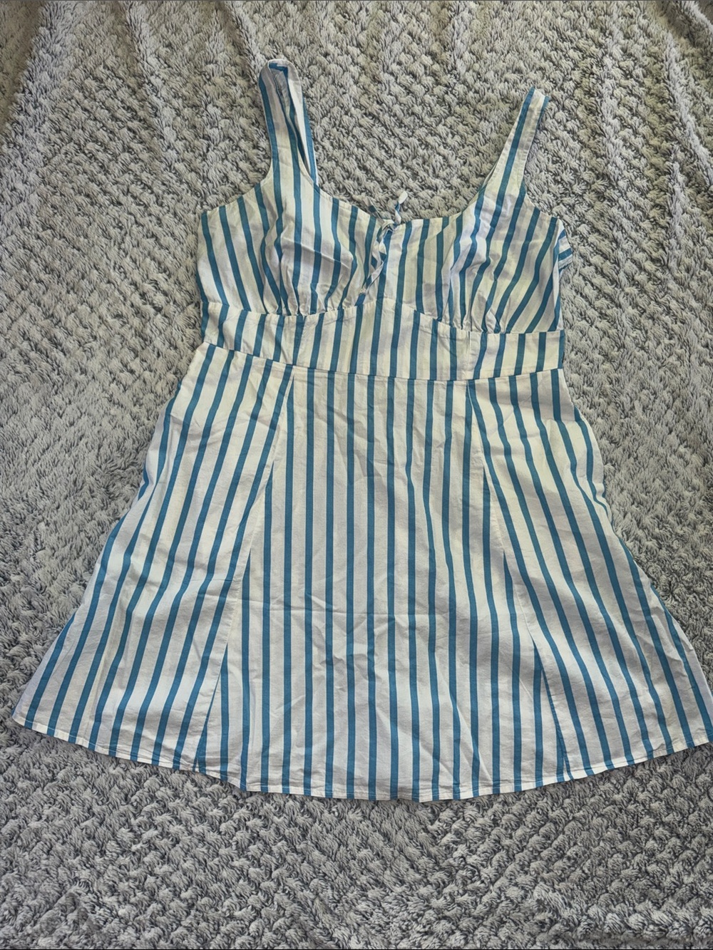 Women's Blue and White Striped Tank Top Dress